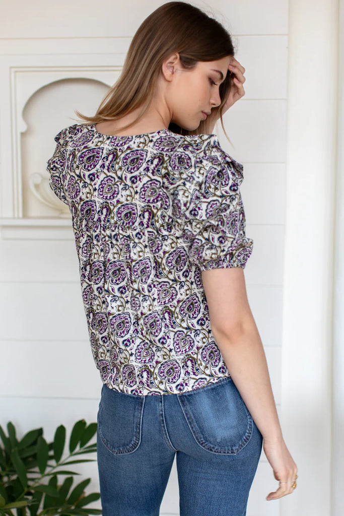 Frill V Isla Top -- Aubergine