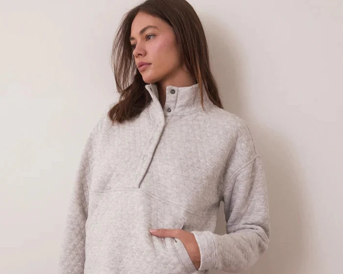 Corbet Funnel Neck Pullover - Heather Grey