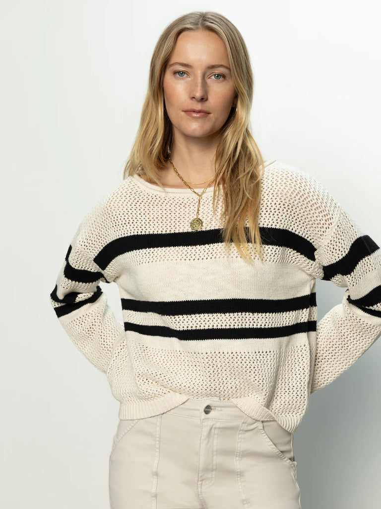 Sporty Stripe Knit Sweater