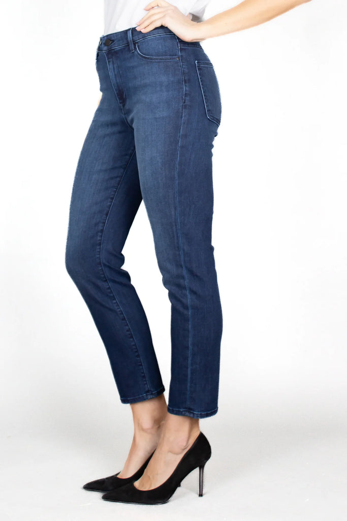 Cher High Rise Slim Straight- Piper Blue