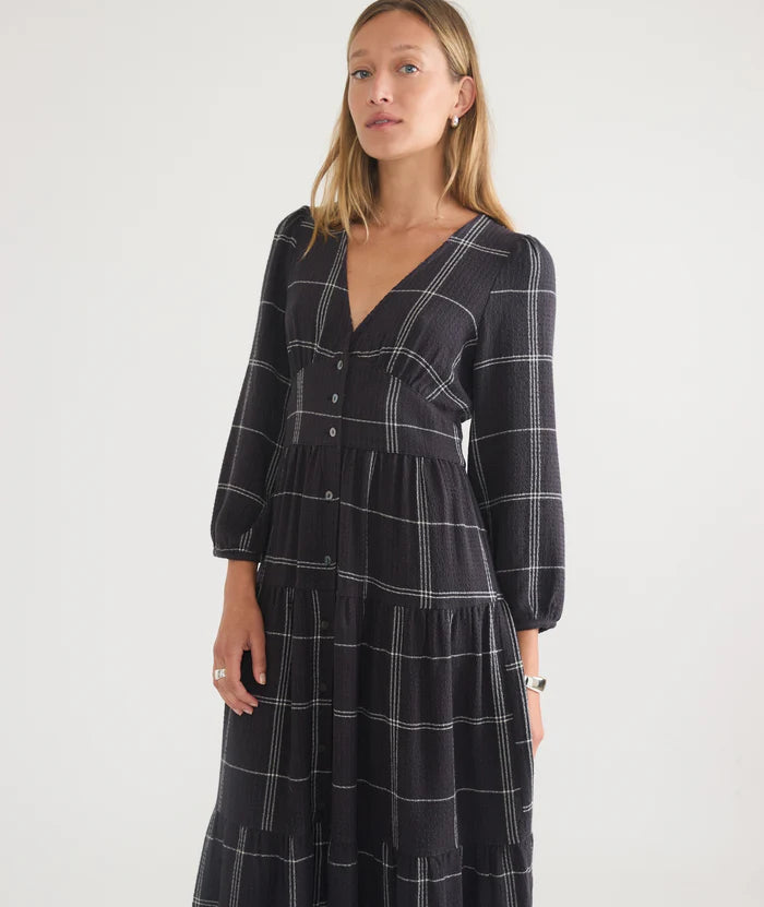 Maeve Maxi Dress - Black Windowpane