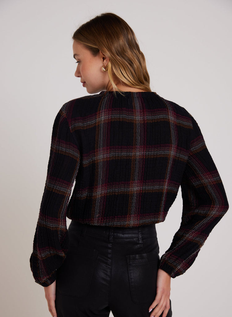 Elastic Shirred Top -- Autumn Sunset Plaid