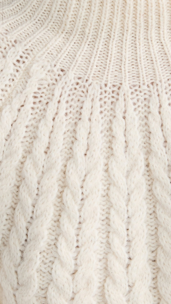 Frost Cable Knit Alpaca Sweater - Cream