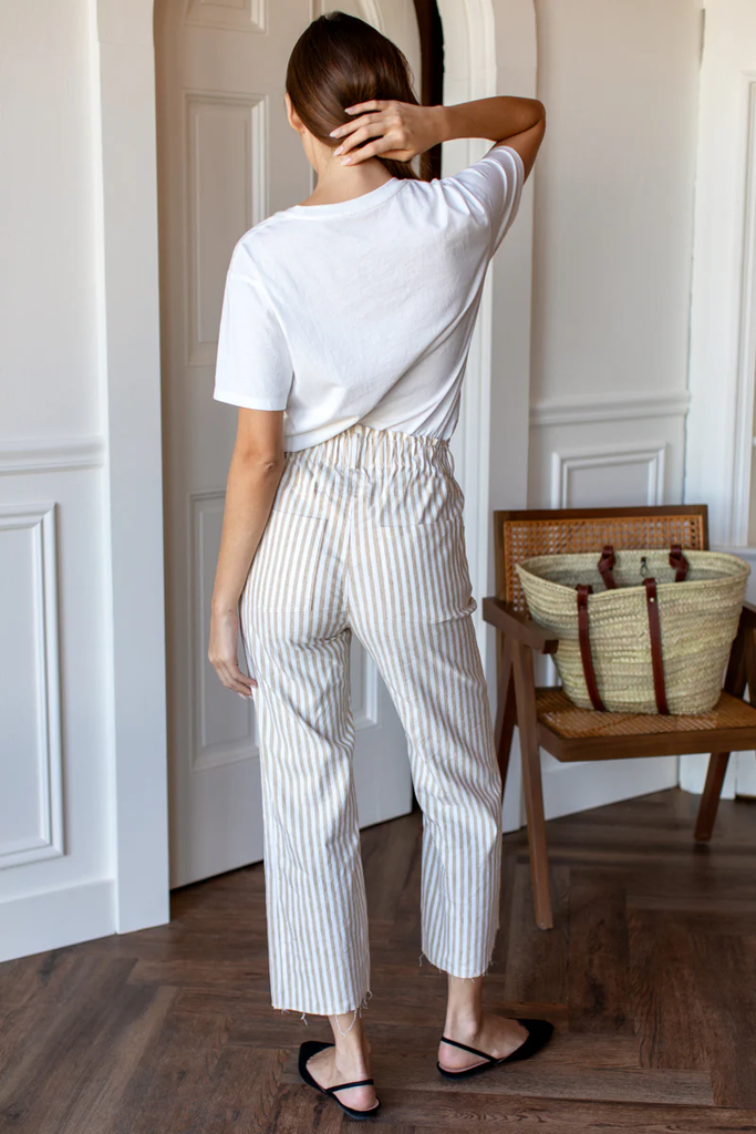 Johnny Sailor Pant- Almond Sand Stripe